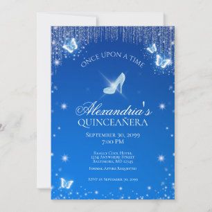 Cinderella Quinceanera verjaardagsuitnodiging Kaart