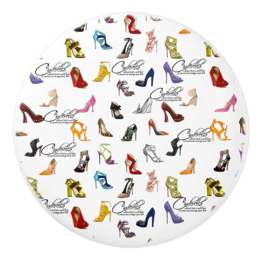 Cinderella Schoen Quote Keramische Pull Deurknop Knop (Voorkant)