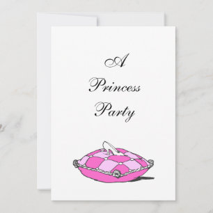 Cinderella Slipper Pink Pillow Princess Party Kaart
