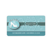 Cinderella Slipper Sla het adreslabel Datum op Etiket (Voorkant)