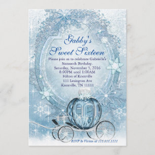 Cinderella Uitnodiging, Cinderella Sweet Sixteen Kaart