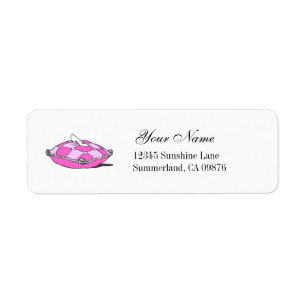 Cinderella Verre Chaussure Coussin rose Étiquette