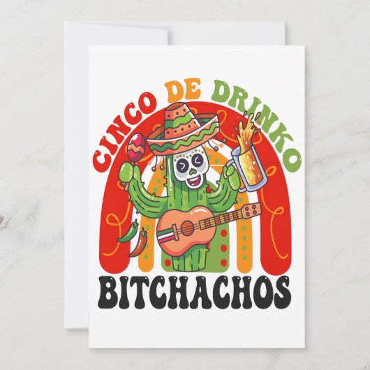 Cindo De Drinko Bitchachos Grappige Cindo De Mayo  Save The Date (Voorkant)