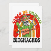 Cindo De Drinko Bitchachos Grappige Cindo De Mayo  Save The Date (Voorkant / Achterkant)