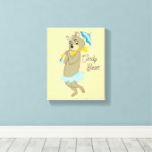 Cindy Beer Holding Parasol Canvas Afdruk (Insitu (Houten vloer))