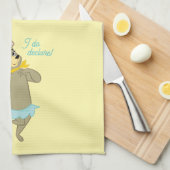 Cindy Beer speelse pose Theedoek (Quarter Fold)