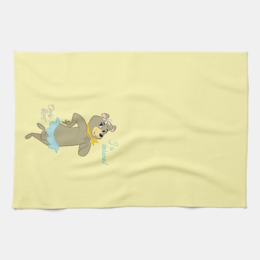 Cindy Beer speelse pose Theedoek (Horizontaal)