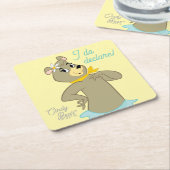 Cindy Beer speelse pose Vierkante Kartonnen Onderzetter (Schuin)