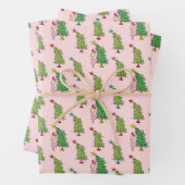 Cindy-Lou, die en kerstboompatroon Inpakpapier Vel (In situ)