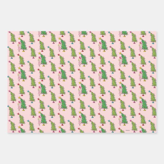Cindy-Lou, die en kerstboompatroon Inpakpapier Vel (Voorkant)