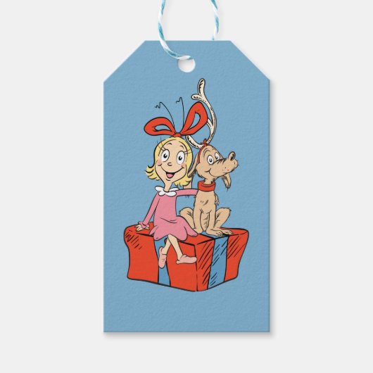 Cindy Lou Who and Max on a Present Cadeaulabel (Voorkant)