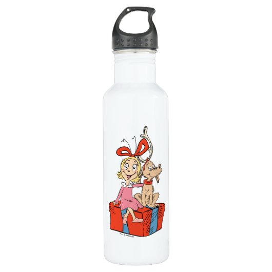 Cindy Lou Who and Max on a Present Waterfles (Voorkant)