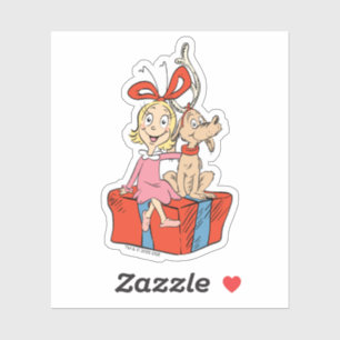 Cindy Lou Who en Max op een cadeau Sticker