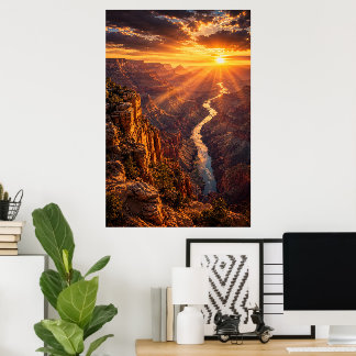 Cineastische Grand Canyon Arizona Zonsondergang Po Poster