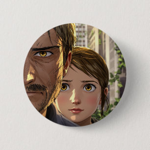 Cineastische overlevingsheld & meisje artistieke p ronde button 5,7 cm