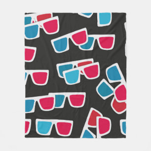 Cinema, 3d glazen patroon, naadloos. fleece deken