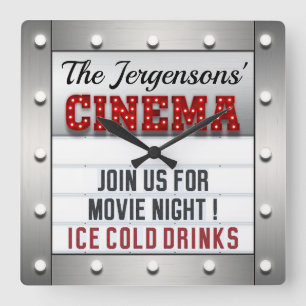 Cinéma Cinéma Nuit Théâtre Mur Horloge