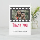 Cinéma et Floral Mariage à thème Carte de remercie (Debout devant)