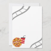 Cinéma et pizza Nuit Anniversaire Fête Invitation (Dos)