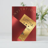 Cinema Film Festival Event Metal Red Ruby Gold Kaart (Staand voorkant)