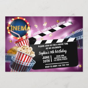 Cinema Film Time Girl Birthday Popcorn