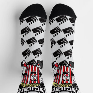 *[CINEMA]* Logo Pattern Lite Grey Sokken