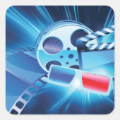 Cinema Movies Square Sticker (Voorkant)