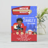 Cinéma Nuit 2 Anniversaire Carte d'invitation (Debout devant)