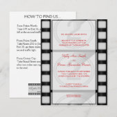 Cinéma Petite Invitation Rectangulaire (Devant / Derrière)