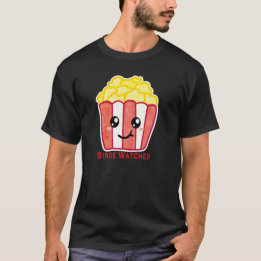 Cinema Popcorn with Quote Binge Watcher T-shirt