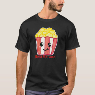 Cinema Popcorn with Quote Binge Watcher T-shirt