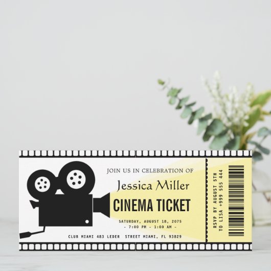 cinema ticket Invitation (Debout devant)