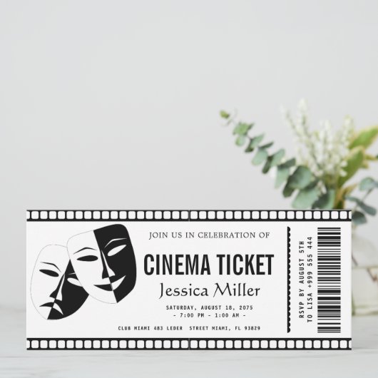 cinema ticket Invitation (Debout devant)