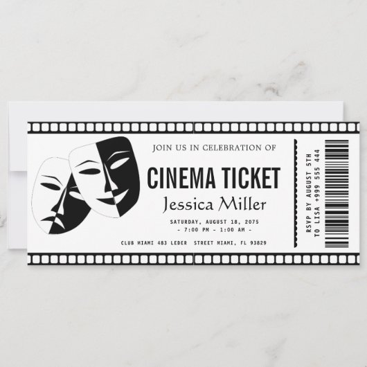 cinema ticket Invitation (Devant)