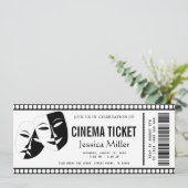 cinema ticket Invitation Kaart (Staand voorkant)