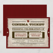 Cinema Ticket - Uitnodiging voor een bruiloft (Voorkant / Achterkant)