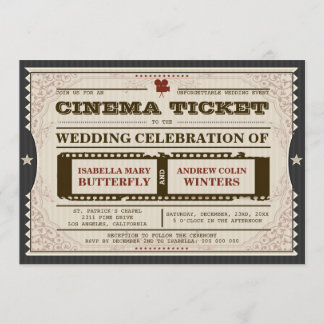 Cinema Ticket - Weddenschap op grijs Kaart