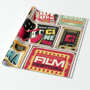  cinema vertoont collectie. Filmindustrie Cadeaupapier