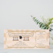 cinema Wedding Ticket Invitation & rsvp Kaart (Staand voorkant)