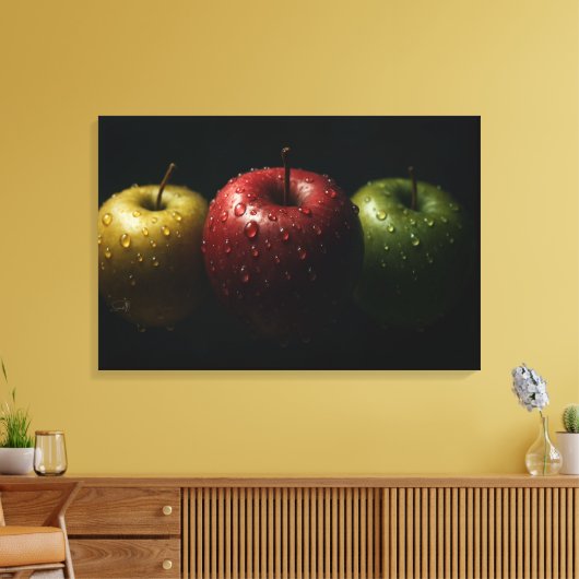 Cinematic Appels Hyper Realistische Macro Stilleve Canvas Afdruk (Insitu (Woonkamer))