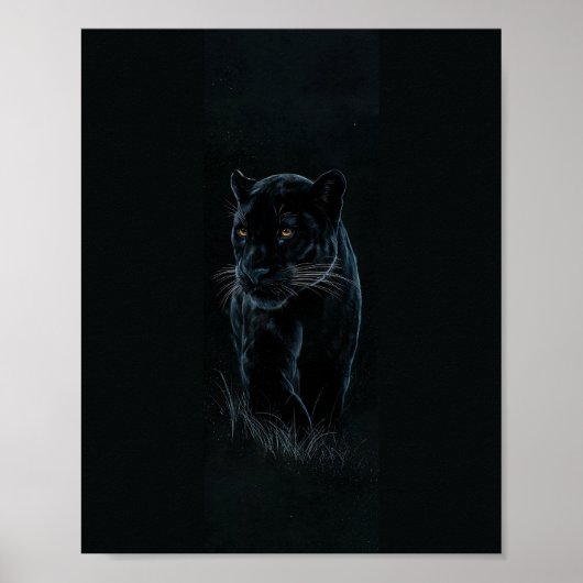 Cinematic Black Panther Wildlife Art Print (Voorkant)