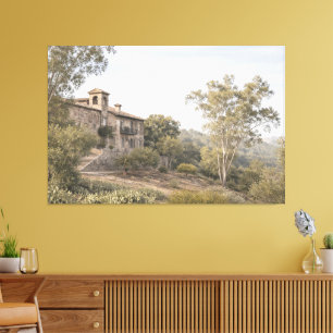 Cinematic Mist Villa, Toledo Spanje Canvas Afdruk