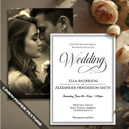 Cinematic Photo Vintage Wedding Invitation Kaart
