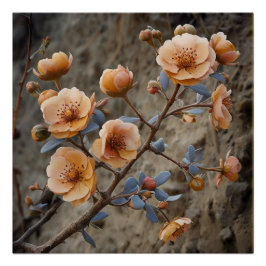 Cinematische Natuur: Dramatische bloemenillustrati Perfect Poster