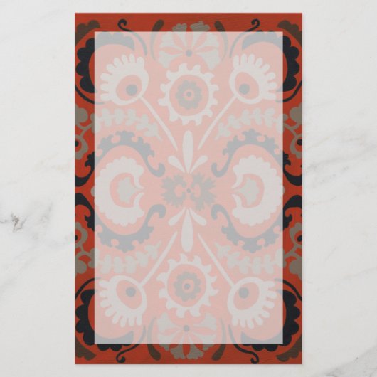 Cinnabar Suzani I Briefpapier (Voorkant)