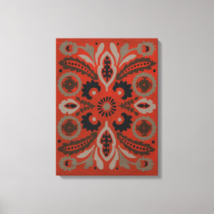 Cinnabar Suzani II Canvas Afdruk