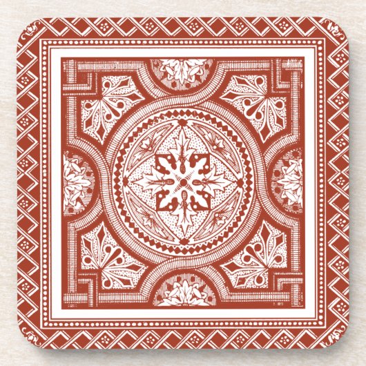 Cinnabar Woodblock IV Bier Onderzetter (Voorkant)