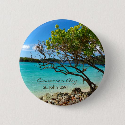 Cinnamon Bay St. John USVI Tropical Pin Button (Voorkant)