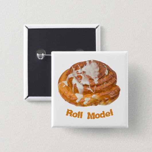 Cinnamon Bun Roll Model Vierkante Button 5,1 Cm (Voorkant /achterkant)