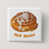 Cinnamon Bun Roll Model Vierkante Button 5,1 Cm (Voorkant)